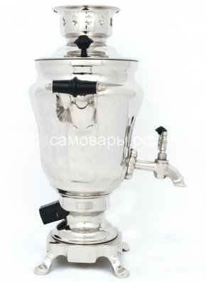Электрический самовар из латуни никелированный на 1,5 литра форма "Тюльпан" с защитой от выкипания в Екатеринбурге - ekaterinburg.mebel-74.com | фото