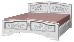 ЕЛЕНА Кровать из массива 1400 (Белый жемчуг) с 2-мя ящиками в Екатеринбурге - ekaterinburg.mebel-74.com | фото
