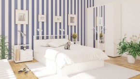 Камелия Кровать 1400, цвет белый, ШхГхВ 143,5х217х78,2 см., сп.м. 1400х2000 мм., без матраса, основание есть в Екатеринбурге - ekaterinburg.mebel-74.com | фото