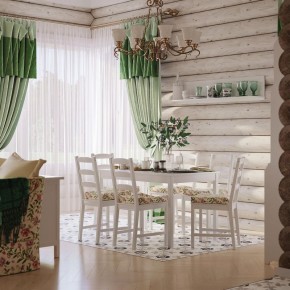 Комлект Вествик обеденный стол и четыре стула, массив сосны, цвет белый в Екатеринбурге - ekaterinburg.mebel-74.com | фото