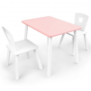 Комплект детской мебели стол и два стула Корона  (Розовый/Белый/Белый) в Екатеринбурге - ekaterinburg.mebel-74.com | фото
