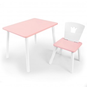 Комплект детской мебели стол и стул Корона (Розовый/Розовый/Белый) в Екатеринбурге - ekaterinburg.mebel-74.com | фото