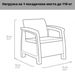 Комплект мебели Корфу Рест (Corfu Rest - without table) графит в Екатеринбурге - ekaterinburg.mebel-74.com | фото