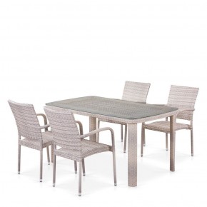 Комплект плетеной мебели T256C/Y376C-W85 Latte (4+1) + подушки на стульях в Екатеринбурге - ekaterinburg.mebel-74.com | фото