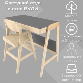Комплект растущий стол и стул 38 попугаев «Вуди» (Серый, Без покрытия) в Екатеринбурге - ekaterinburg.mebel-74.com | фото