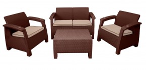 Комплект уличной мебели Yalta Premium Terrace Set (Ялта) шоколадый (+подушки под спину) в Екатеринбурге - ekaterinburg.mebel-74.com | фото