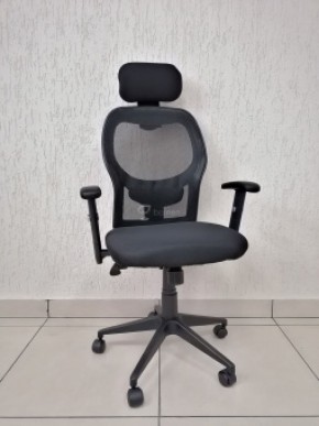 Кресло Barneo K-128 для персонала (черная ткань черная сетка) в Екатеринбурге - ekaterinburg.mebel-74.com | фото