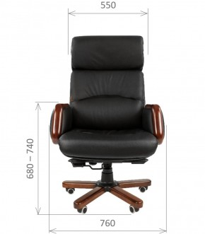 Кресло для руководителя CHAIRMAN 417 (Натуральная кожа) Черное в Екатеринбурге - ekaterinburg.mebel-74.com | фото