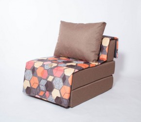 Кресло-кровать бескаркасное Харви (коричневый-геометрия браун) в Екатеринбурге - ekaterinburg.mebel-74.com | фото