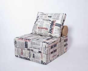 Кресло-кровать-пуф бескаркасное Прайм (Газета) в Екатеринбурге - ekaterinburg.mebel-74.com | фото