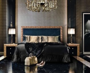Кровать 2-х спальная (1,6 м) Тиффани Premium черная/золото с мягким элементом (Антрацит) с подъемным механизмомарт (ТФКР-3[3](П) в Екатеринбурге - ekaterinburg.mebel-74.com | фото