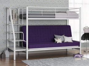 Кровать двухъярусная с диваном "Мадлен-3" (Белый/Фиолетовы) в Екатеринбурге - ekaterinburg.mebel-74.com | фото