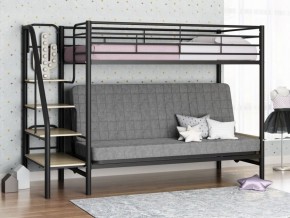 Кровать двухъярусная с диваном "Мадлен-3" (Черный/Серый) в Екатеринбурге - ekaterinburg.mebel-74.com | фото