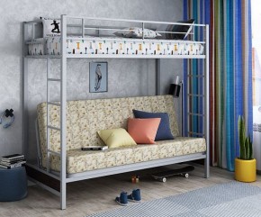 Кровать двухъярусная с диваном "Мадлен" (Серый/Фиолетовый) в Екатеринбурге - ekaterinburg.mebel-74.com | фото