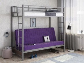 Кровать двухъярусная с диваном "Мадлен" (Серый/Фиолетовый) в Екатеринбурге - ekaterinburg.mebel-74.com | фото