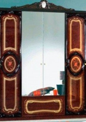 Шкаф 4-х дверный с зеркалами (01.144) Роза (могано) в Екатеринбурге - ekaterinburg.mebel-74.com | фото
