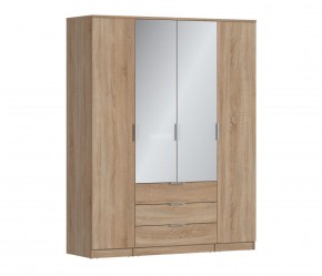 Шкаф 4х дверный с зеркалами Николь СБ-2595/1 (Дуб Сонома) в Екатеринбурге - ekaterinburg.mebel-74.com | фото