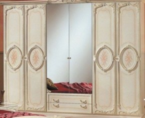 Шкаф 6-и дверный с зеркалами (01.146) Роза (беж) в Екатеринбурге - ekaterinburg.mebel-74.com | фото