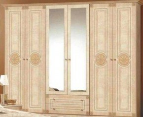 Шкаф 6-и дверный с зеркалами (02.146) Рома (беж) в Екатеринбурге - ekaterinburg.mebel-74.com | фото