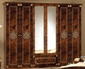 Шкаф 6-и дверный с зеркалами (02.146) Рома (орех) в Екатеринбурге - ekaterinburg.mebel-74.com | фото